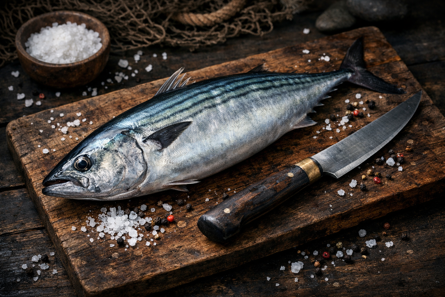 Fırında pişmiş palamut dilimleri